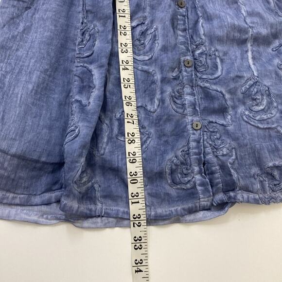 Saga Blouse Lightweight Cotton Silk Boho Beachy Size 0 - Picture 9 of 11